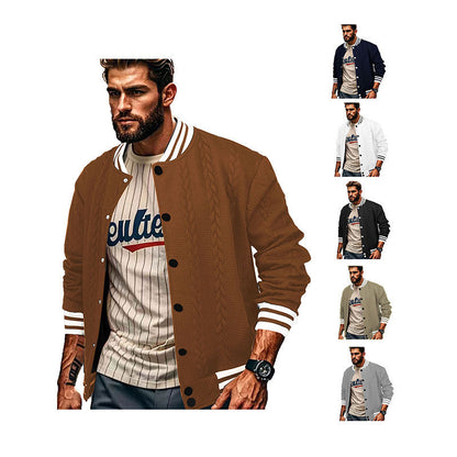 Herren Bomberjacke Sportlich Mit Kontraststreifen Modern