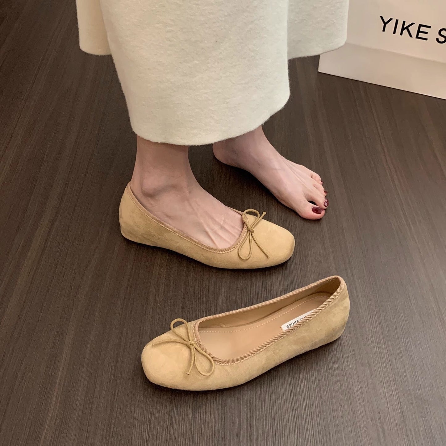Damen Mokassins mit Schleifen Damen Schuhe Elegante Mode