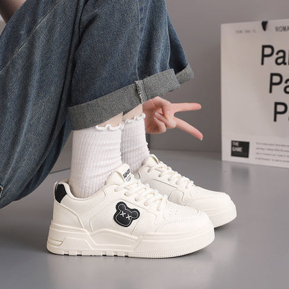 Damen Sneaker Bären Motiv Dicksohle Mode