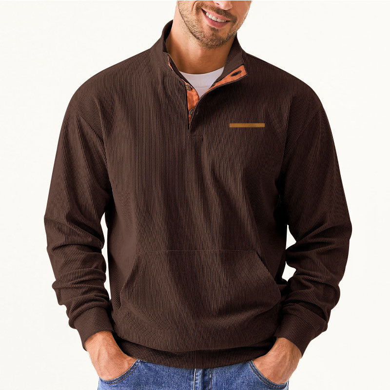Herren Pullover Halbzipper Bequem Modern