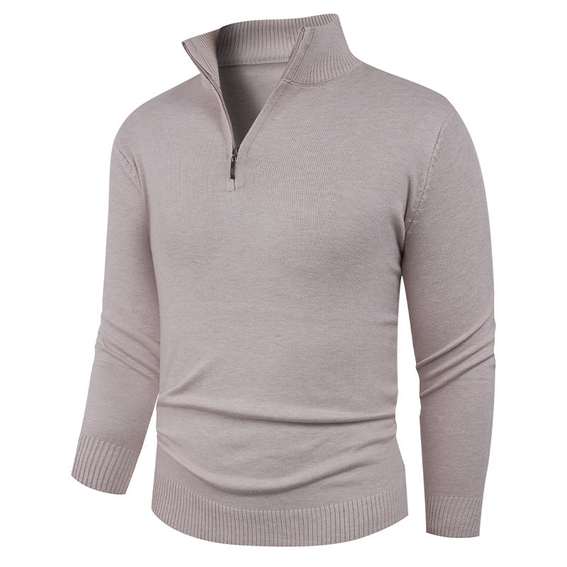 Herren Strickpullover Hochkragen Reißverschluss Warm - BerlinGlamour