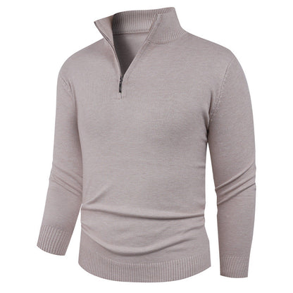 Herren Strickpullover Hochkragen Reißverschluss Warm - BerlinGlamour