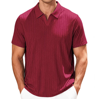 Herren Poloshirt Strukturiertes Muster Modern