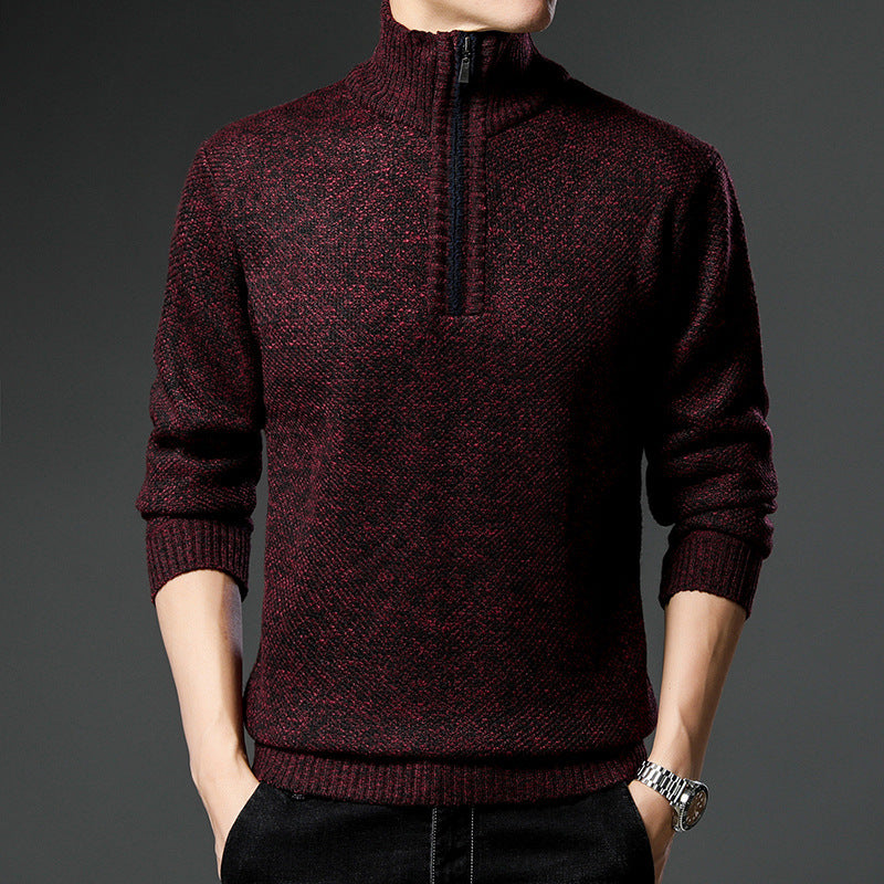 Herren Pullover Modern mit Reißverschluss und Struktur Optik