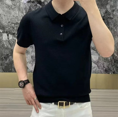 Polo Shirt Herren Modern Struktur Muster Slim Fit - BerlinGlamour