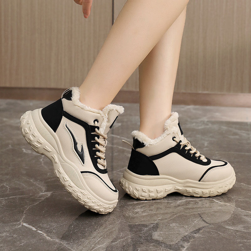 Damen Sneaker Hohe Sportschuhe Kuschelig Rutschfest
