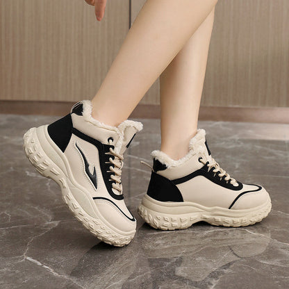 Damen Sneaker Hohe Sportschuhe Kuschelig Rutschfest