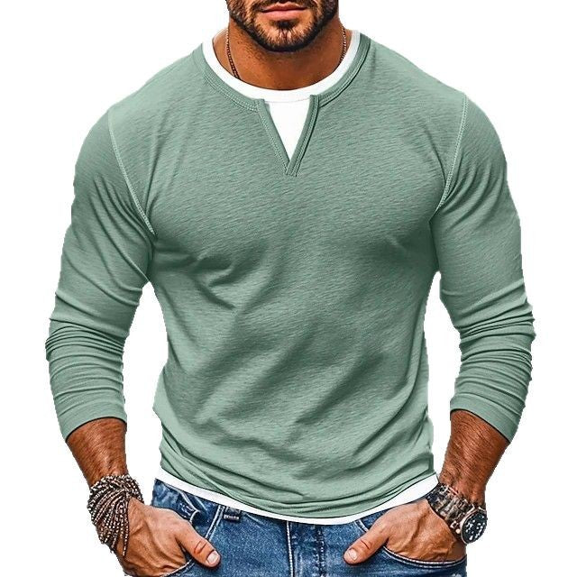 Herren Langarmshirt Modern mit Trenddetails