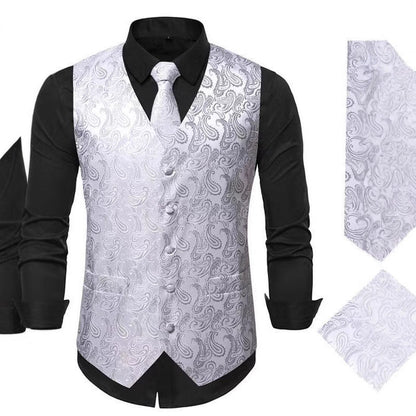 Herren Weste Elegant Paisley Muster Schlank
