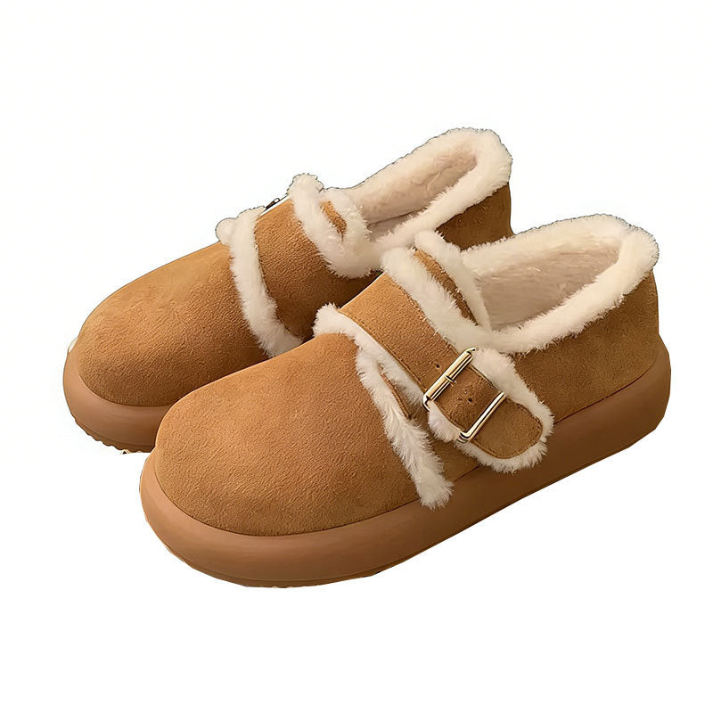 Damen Clogs Bequem Flauschig mit Verstellbarem Riemen