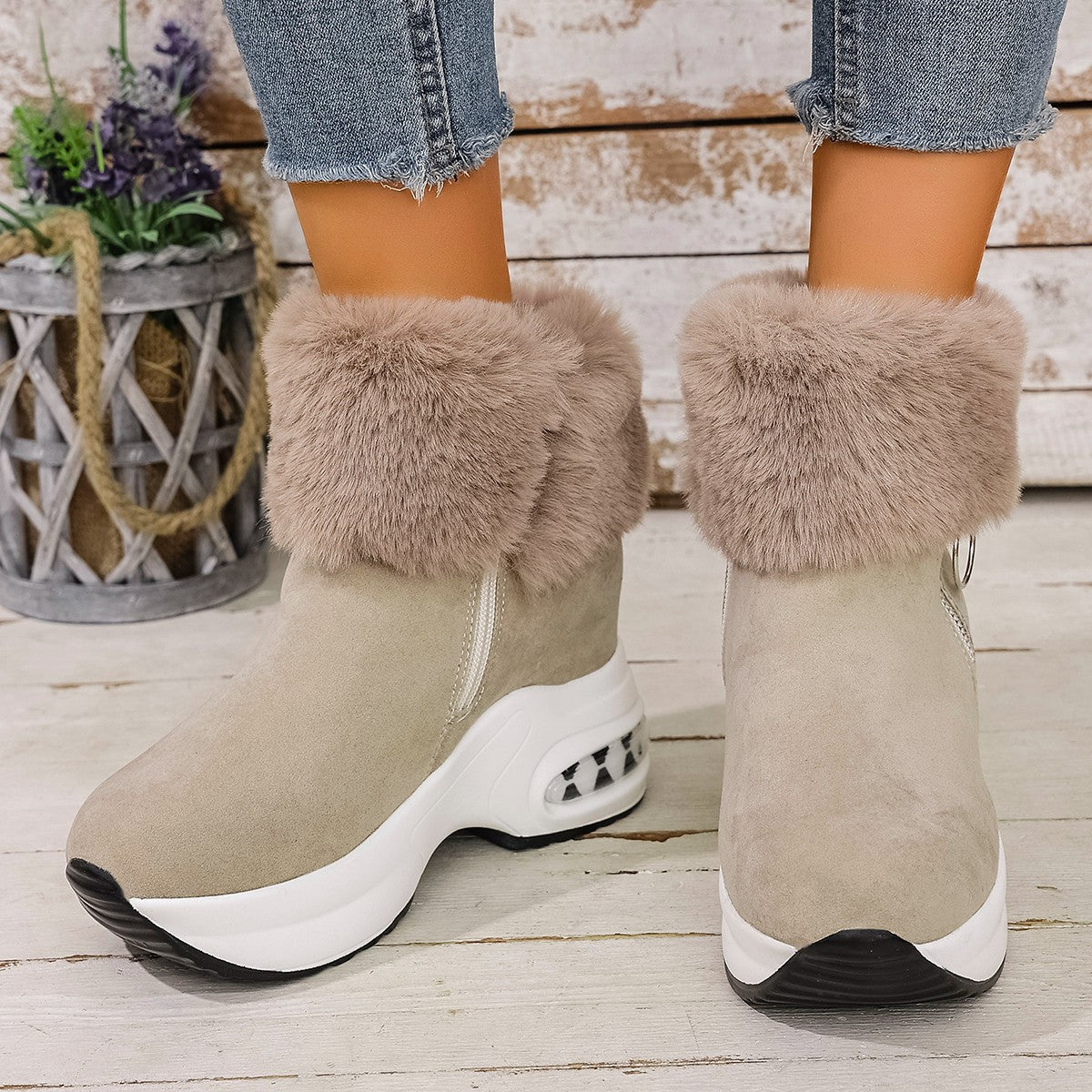 Damen Stiefel Warm Flauschig Sneaker Winter - BerlinGlamour