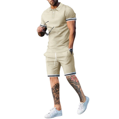 Herren Sportset Poloshirt Shorts Modern Sommer