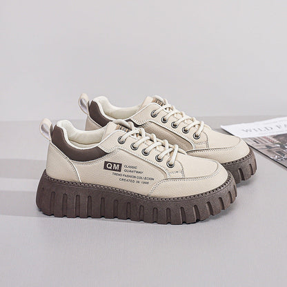 Damen Sneaker Plattform atmungsaktiv mit Gummi-Lauffläche