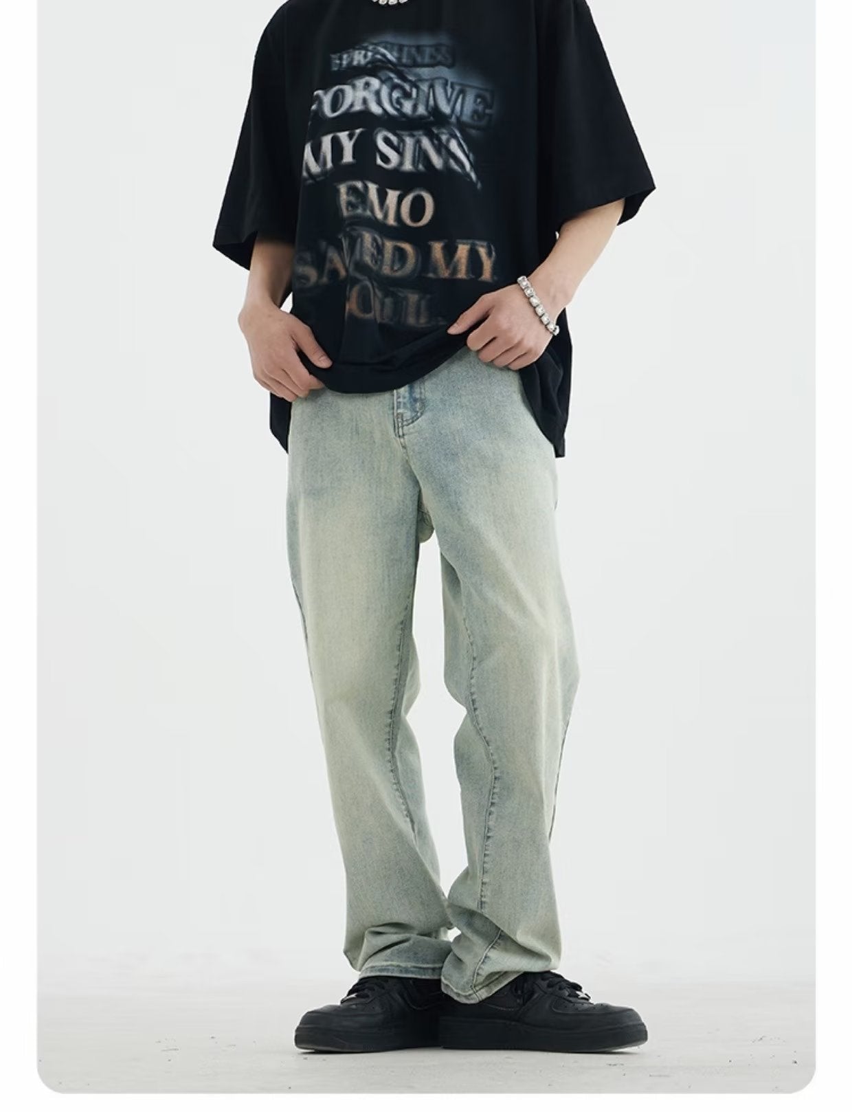 Herren Jeans Niedriger Bund Relaxed Fit Denim