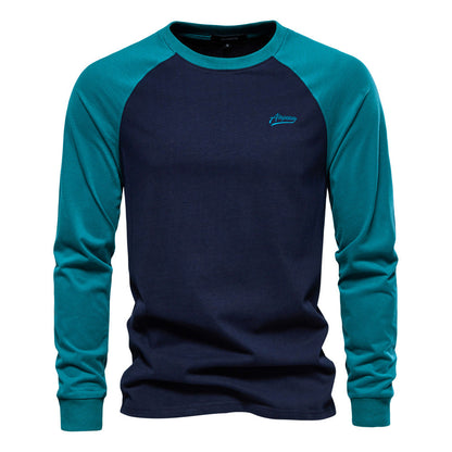 Herren Langarmshirt Modernes Kontrastdesign Bequem