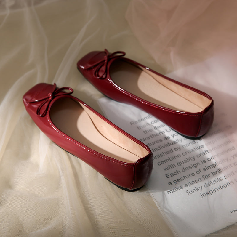Damen Ballerinas Weich mit Schleifendetail und Innenfutter