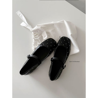 Damen Ballerinas Glitzer Strass Elegante Schnalle