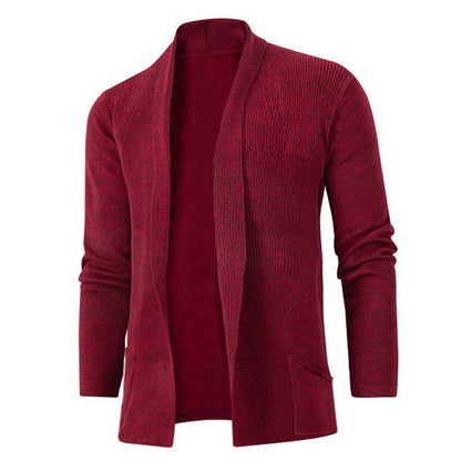 Herren Strickjacke Modern Offener Schnitt Mit Taschen