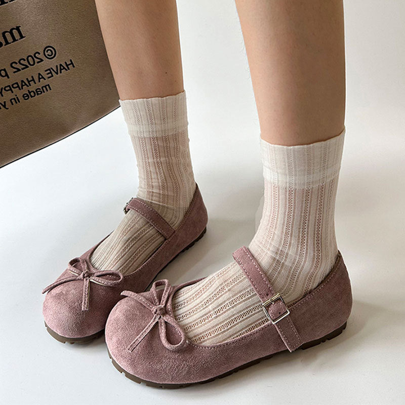 Damen Ballerinas Schleifen Dekorativ Komfortabel - BerlinGlamour