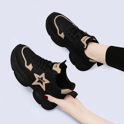 Damen Sportsneaker Chunky Weich Laufsohle Komfort