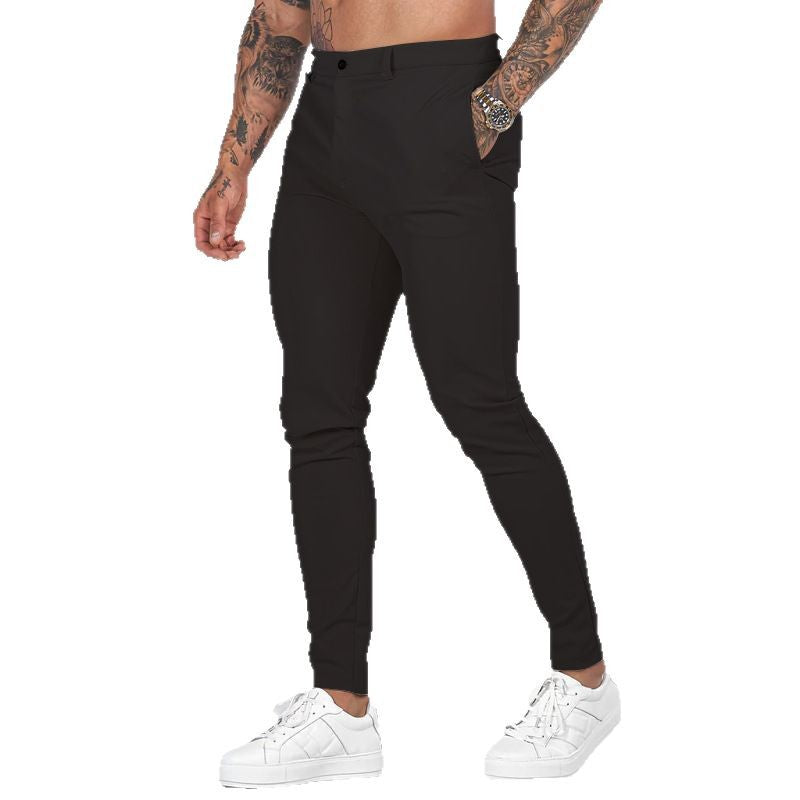 Herren Slim-Fit Chino Hose Elastisch Mit Taschen