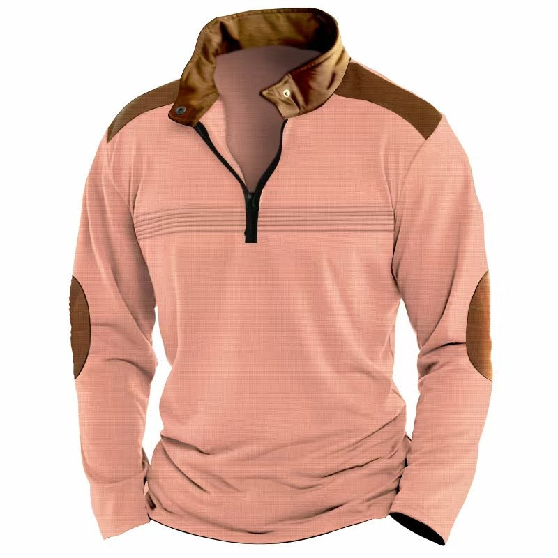 Herren Sportoberteil Funktionsshirt mit Reißverschluss Modern