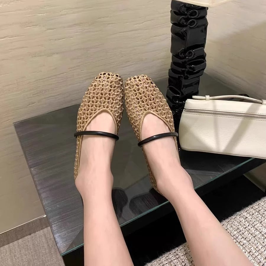 Damen Ballerinas Atmungsaktiv Netzdesign Modisch