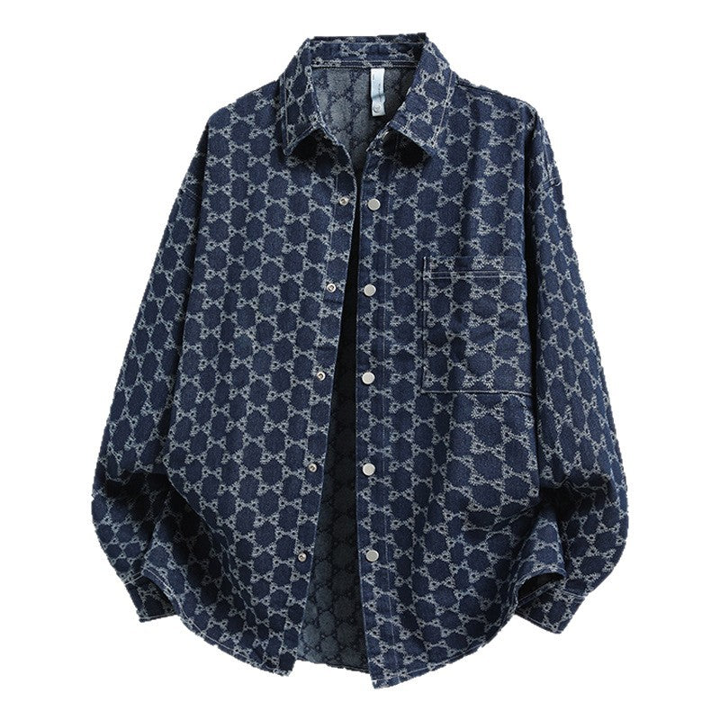 Herren Overshirtjacke Lässig Muster Jacke Modern