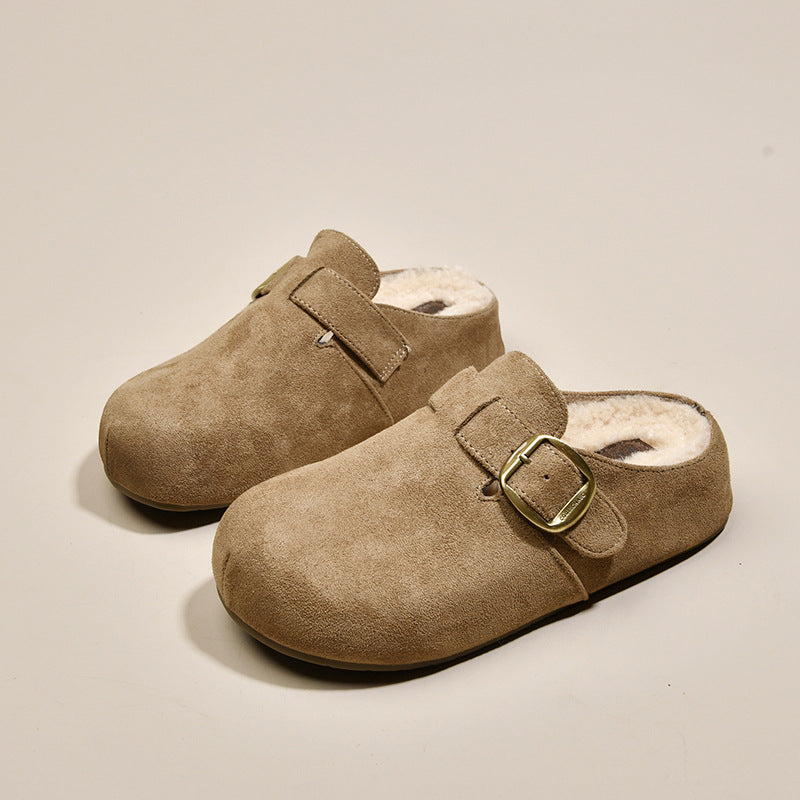 Damen Clogs Bequem Kuschelig Schnallenverschluss Modern