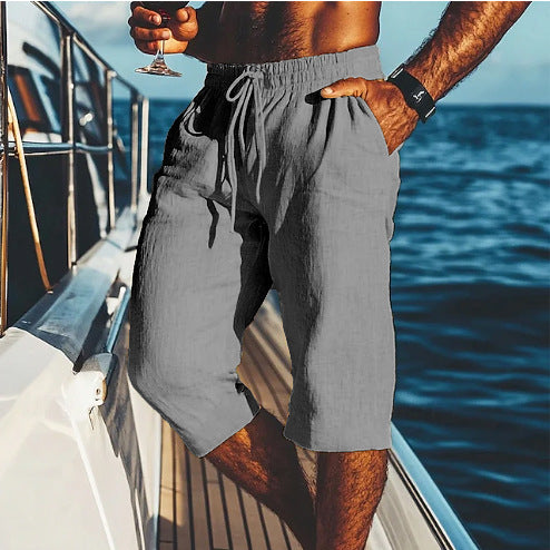 Herren Sommerhosen Bequem Leichte Caprihosen