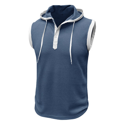 Herren Kapuzenshirt Ärmellos Sportlich Modern