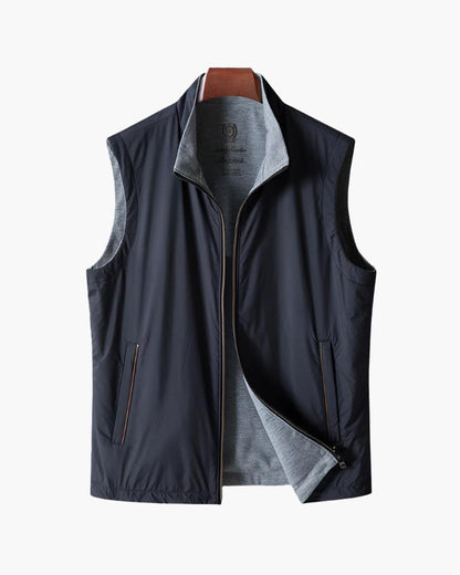 Schlanke Bodywarmer Herren Weste Schwarz Zip Up