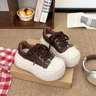 Damen Plateau Sneaker Bequem Trendy Höhe Schuhe