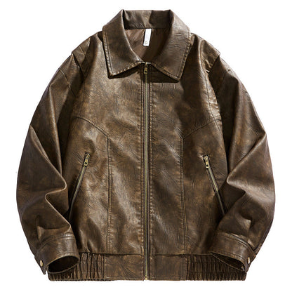 Lederjacke Herren Kurz Lederjacke Elastisch Mit Taschen