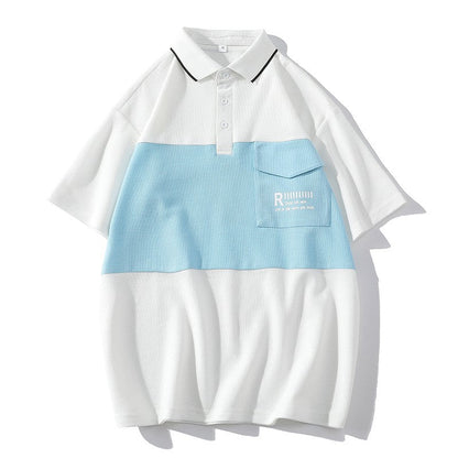 Herren Poloshirt Modern mit Brusttasche und Schriftzug