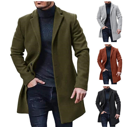Herren Wollmantel Lang Klassisch Eleganter Schnitt - BerlinGlamour