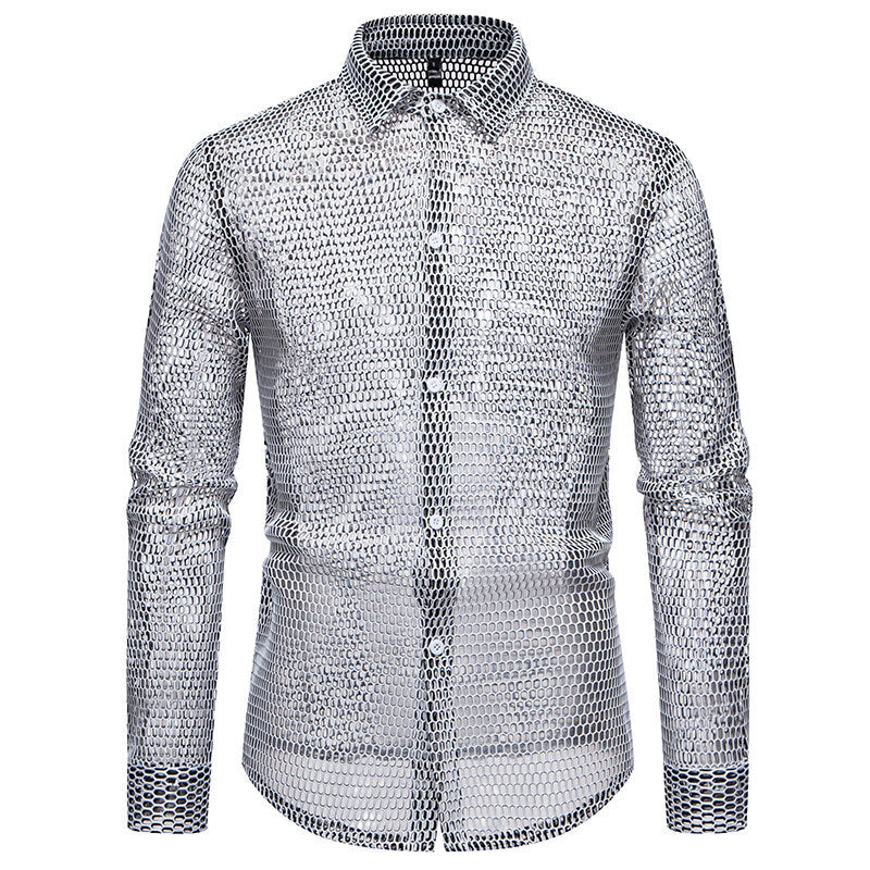 Herren Hemd Mesh atmungsaktiv Modern Designer