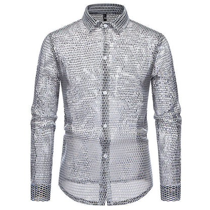 Herren Hemd Mesh atmungsaktiv Modern Designer