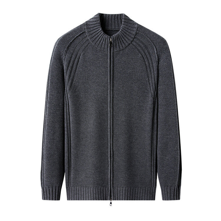 Herren Strickjacke Reißverschluss Kragen Hoch Modern