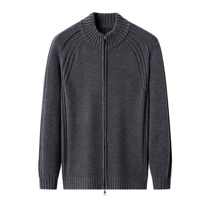 Herren Strickjacke Reißverschluss Kragen Hoch Modern