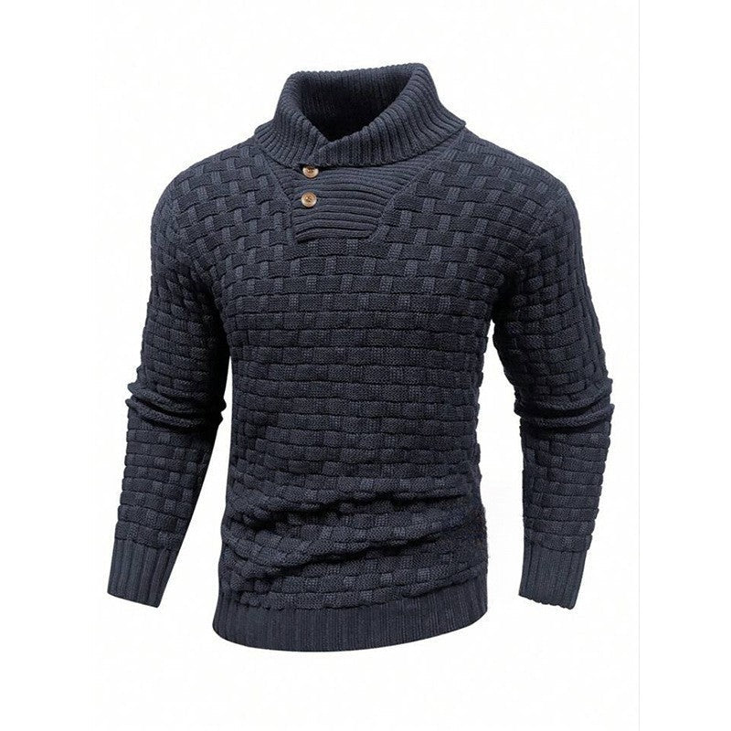Herren Strickpullover Modern mit Stehkragen und Muster