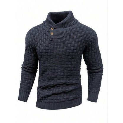 Herren Strickpullover Modern mit Stehkragen und Muster