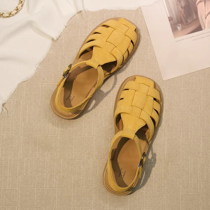 Damen Riemchensandalen Geflochten Komfortabel Sommer