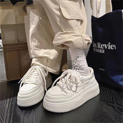 Damen Sneaker Plattform mit dicker Sohle atmungsaktiv Trend