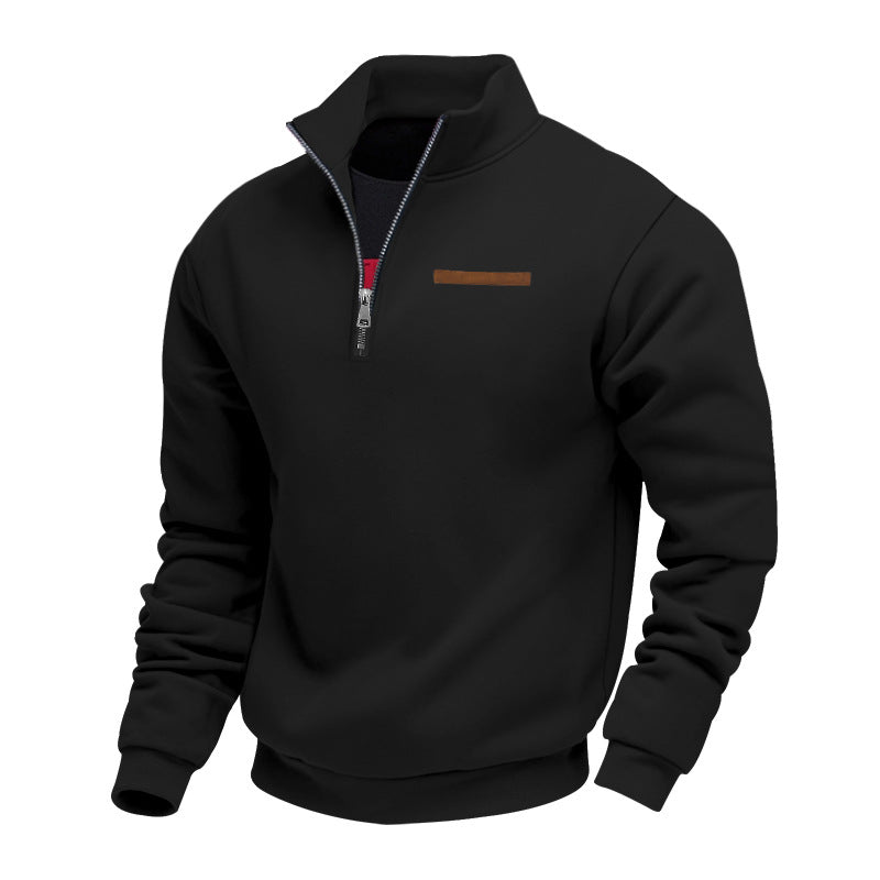 Herren Fleece-Pullover Mit Halbem Reißverschluss Warm
