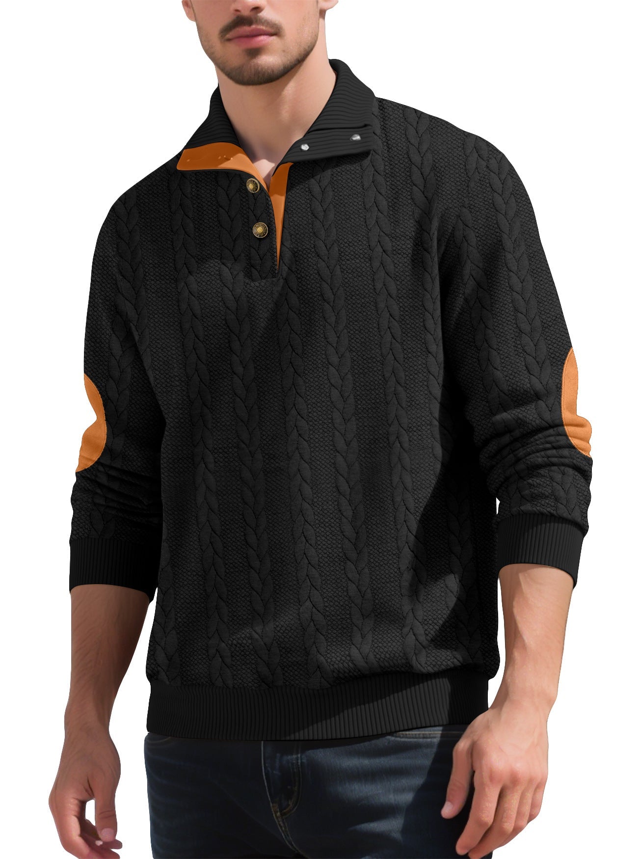 Herren Strickpullover Modern mit Kontrastdetails Hochwertig