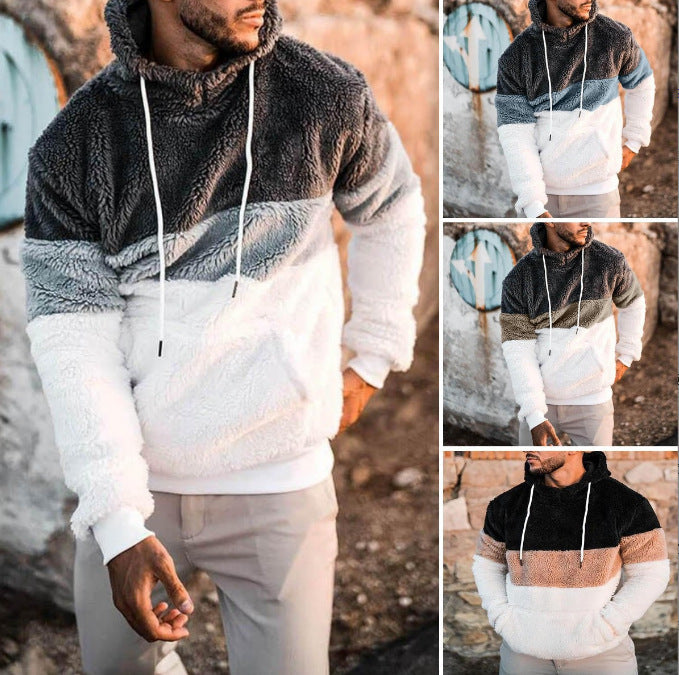 Herren Fleece Pullover Lässig Asymmetrisch Kragen Hoch - BerlinGlamour