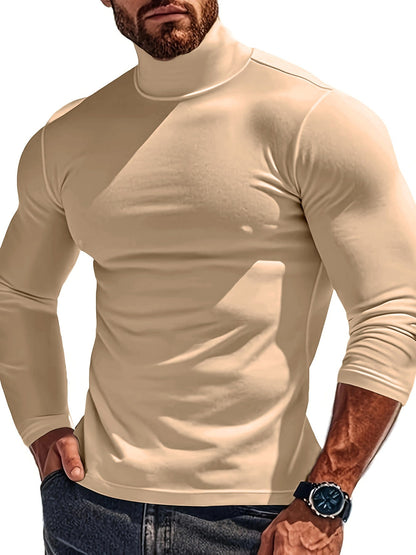 Herren Turtleneck Pullover Atmungsaktiv Langarm Modern