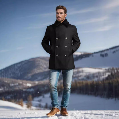 Herren Leder-Bomberjacke Lammfell-Innenfutter Elegante