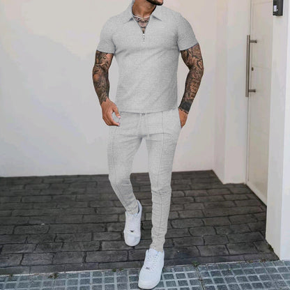 Herren Sportset Kurzarm Polo Jogginghose Bequem Modern - BerlinGlamour